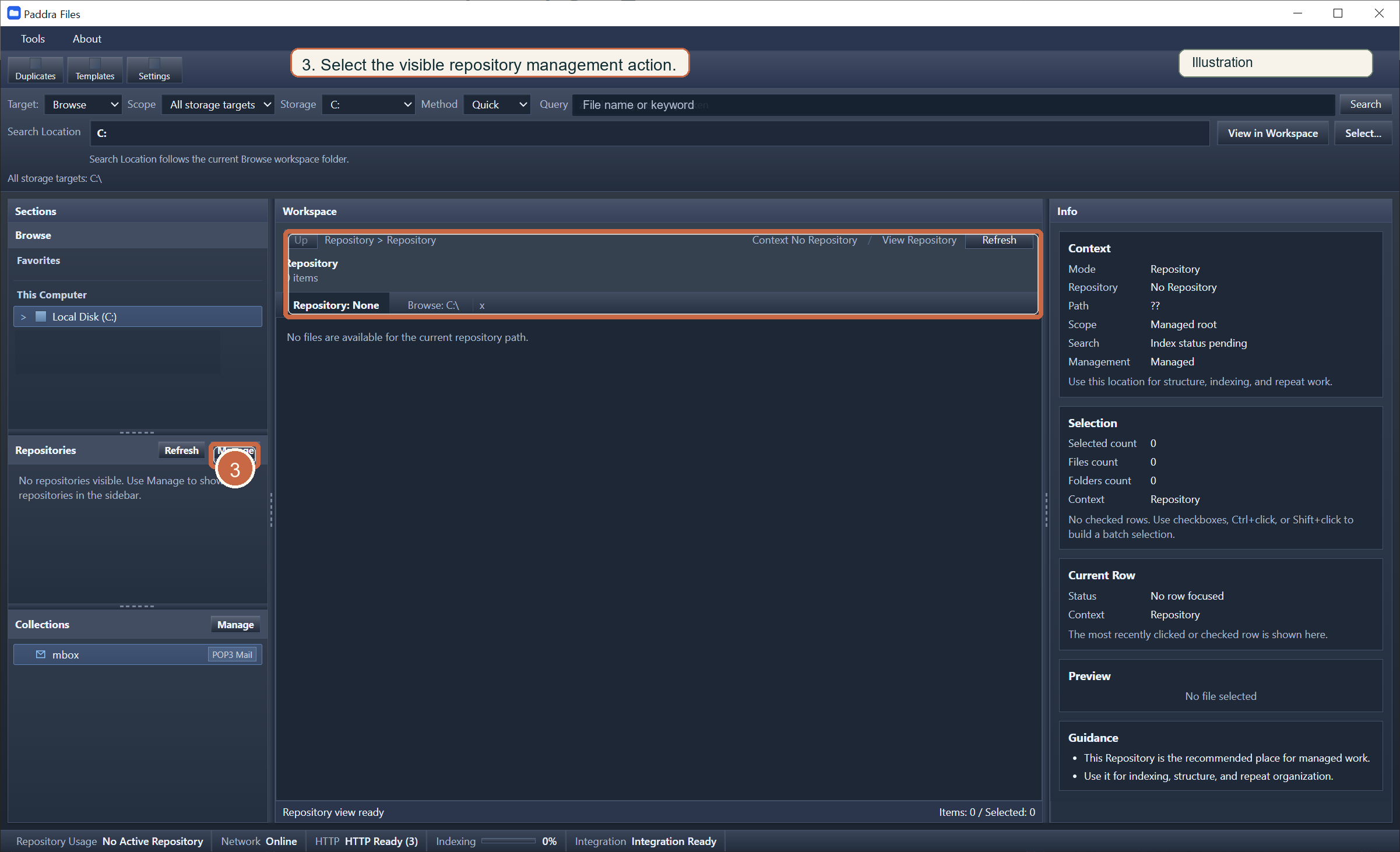 Select the add Repository action screen