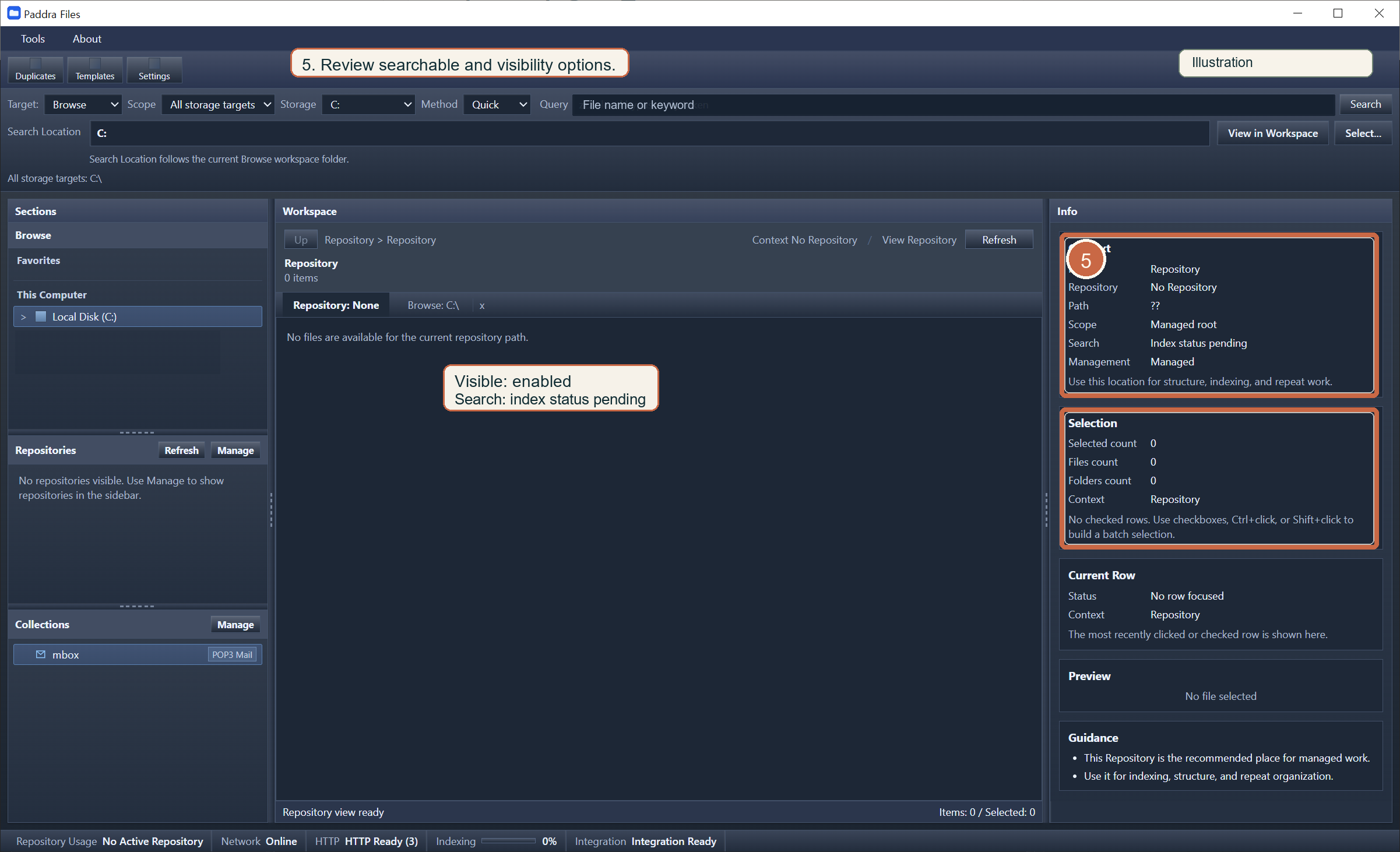 Check access and display status screen
